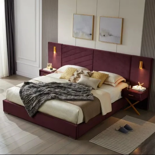 

# Minimalist Velvet Soft Storage Bed Frame Vertical Channel Tufted Wingback Headboard Upholstered Platform