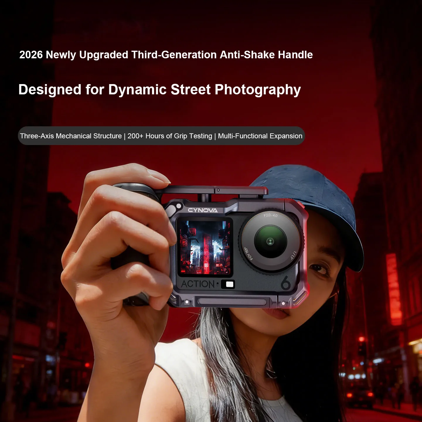 

For DJI OSMO Action 6 Camera Rabbit Cage - Street Grip Vlog Holder Combo Anti-Shake Accessory