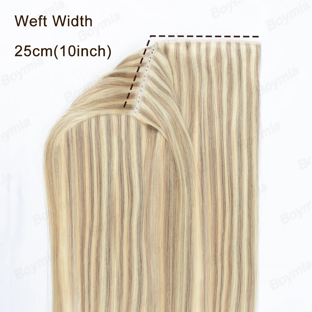 Butterfly Weft Extensions Human Hair Hand Tied Invisible Hole Flat PU Bundles Remy Twin Tabs PU Weft Free Beads 40-50g/Pack