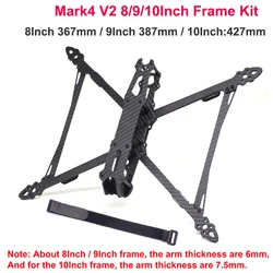 FPV Racing Drone Quadcopter Freestyle Frame Kit, Mark4 V2, braço de 6mm, 10 Polegada, 427mm, braço de 7,5mm, 367mm, 9 Polegada, 387mm, 7,5mm