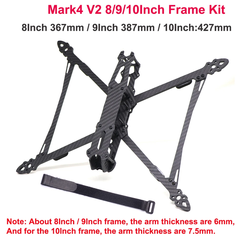 Mark4 V2 Mark 4 8 cali 367 mm 9 cali 387 mm z ramieniem 6 mm / 10 cali 427 mm z ramieniem 7,5 mm FPV Racing Drone Quadcopter Freestyle Frame Kit