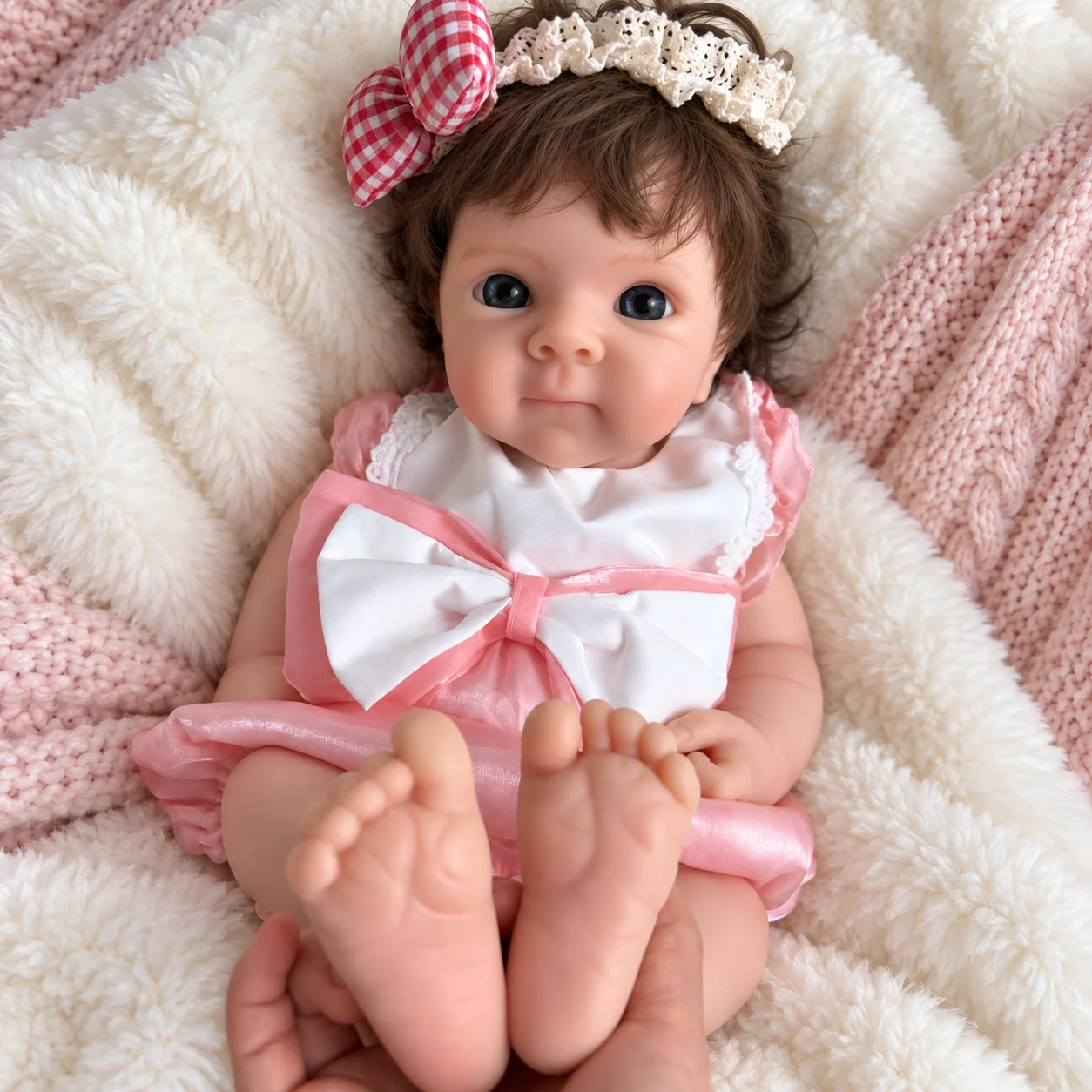 20 Inch Full Body Silicone Reborn Doll With Hair Open‑Mouth Open Eyes Lifelike Real Touch Handcrafted Collectible Display Gift