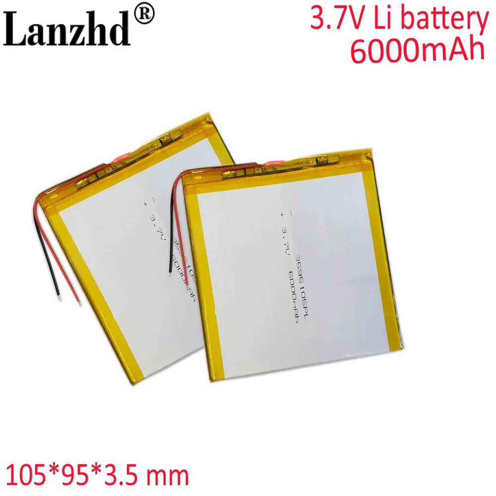 6000mah Rechargeable Lithium Tablet polymer battery 3595105 3.7v 4200mah For Tablet battery