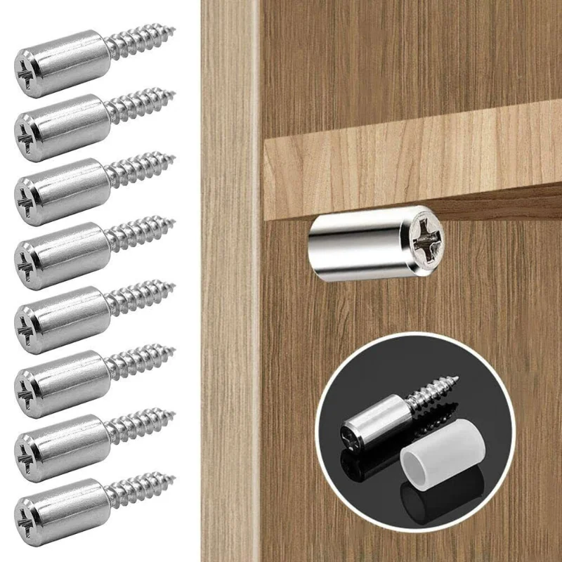 

10/20set Cross Self-tapping Screw with Rubber Sleeve Laminate Support Wardrobe Cabinet Glass Hard Nonslip Partition Nail