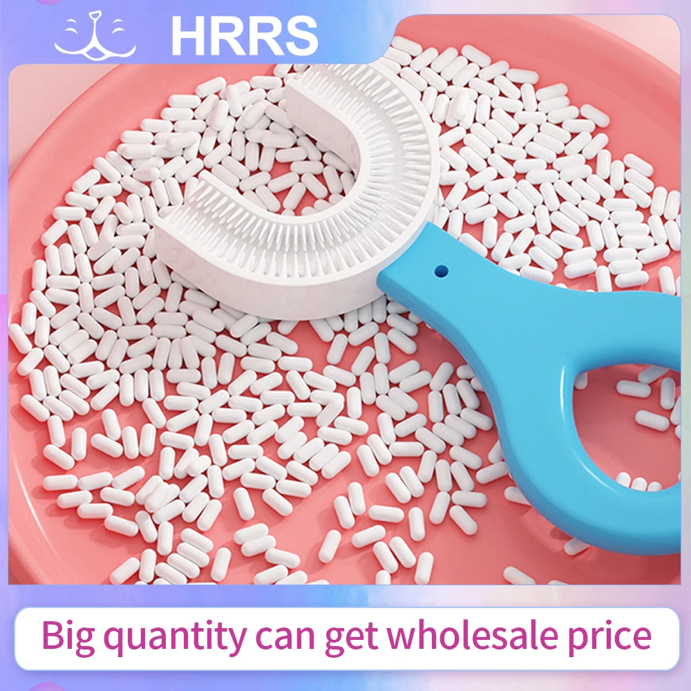 4pcs 360도 어린이 U 모양 칫솔 유아 아기 어린이 부드러운 U 자형 실리콘 무스