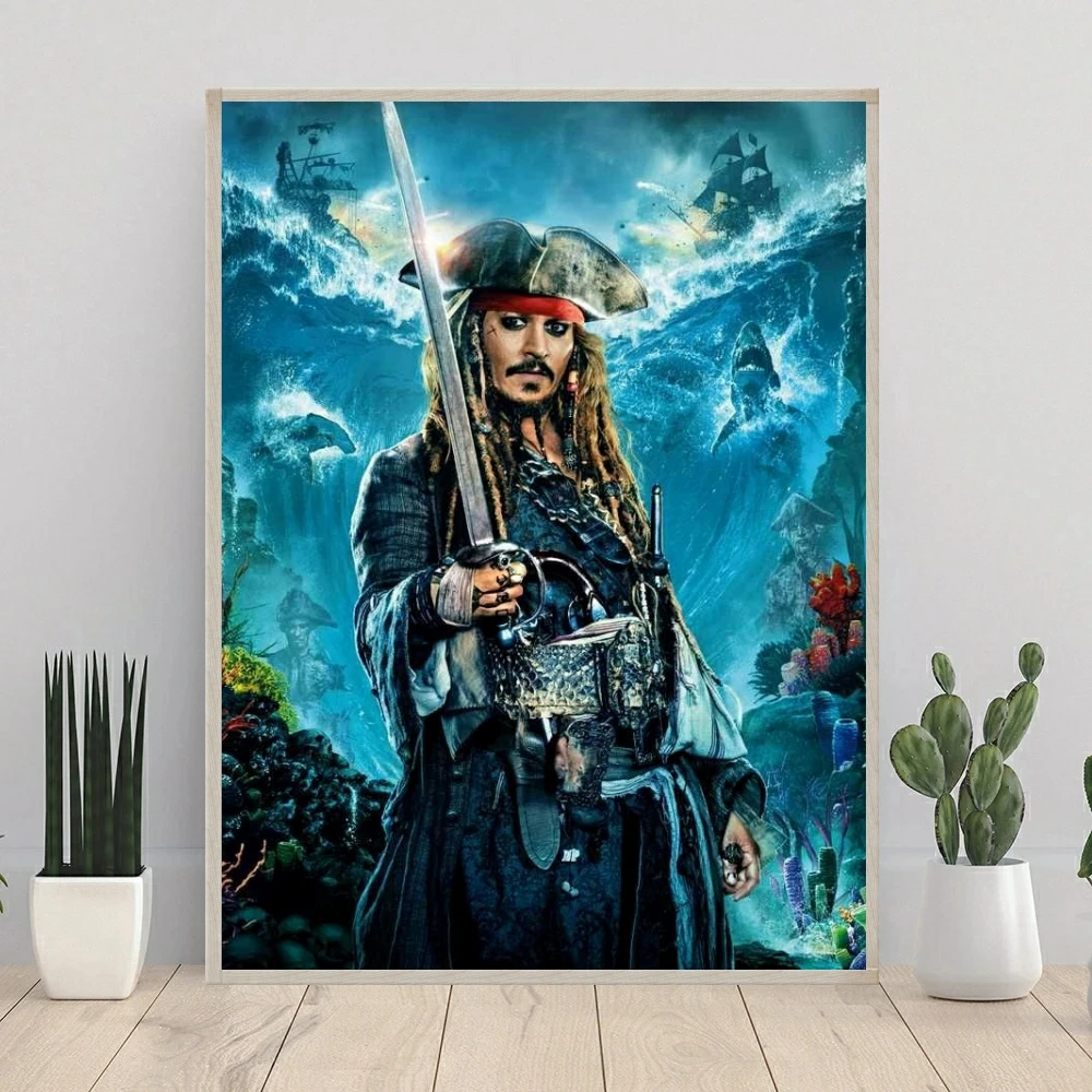 Pirates of the Caribbean Jack Sparrow Diamond Painting Johnny Depp Full Drill Round Embroidery Mosaic Cross Stitch Home Decor