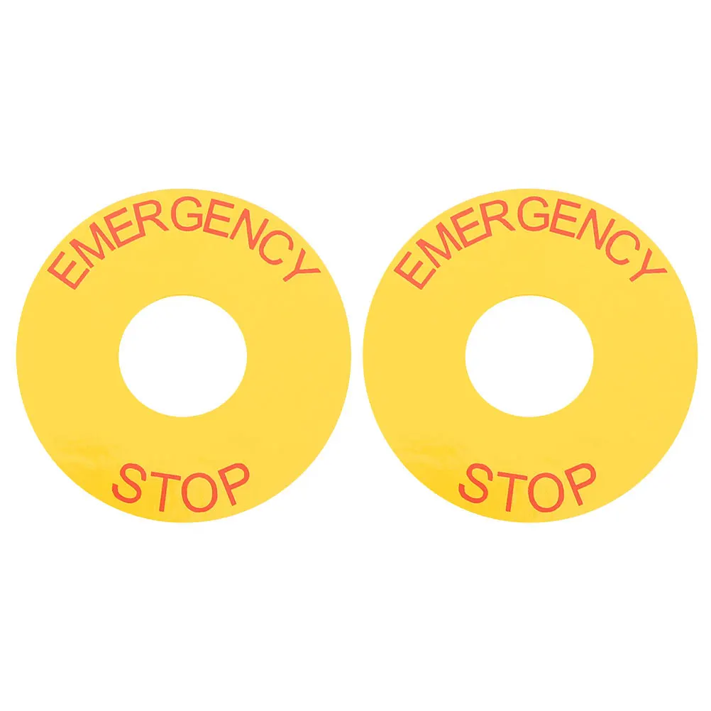 

2Pcs Emergency Stop Caution Stickers Highly Visible for Equipment Warning in Factories and Offices Emergency Stop Sign Sticker