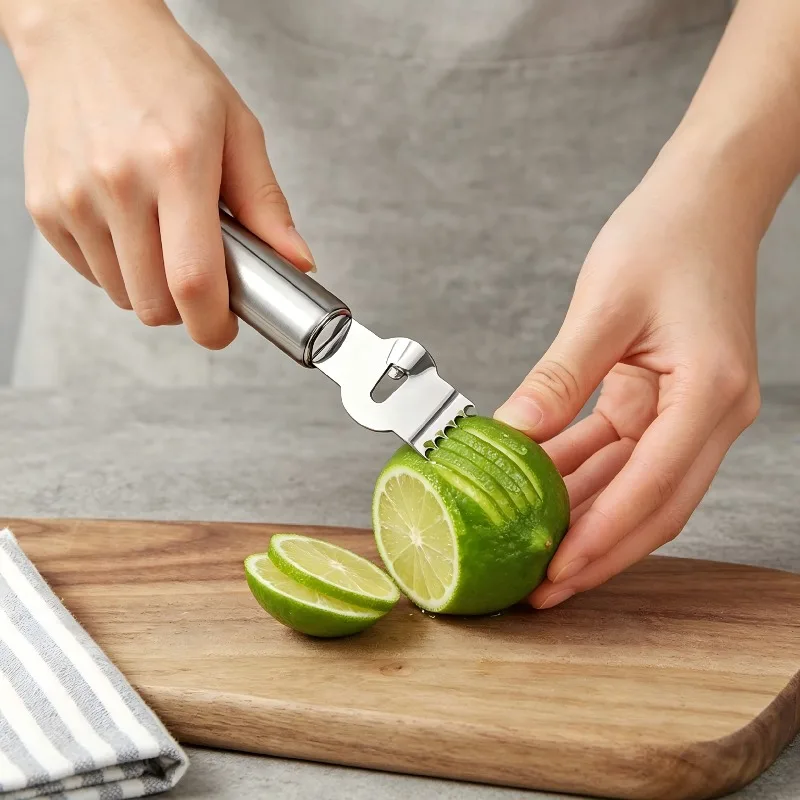 Stainless Steel Lemon Grater, Multi-Blade Peeler, Non-Slip Handle, Baking Zester, Durable Kitchen Tool