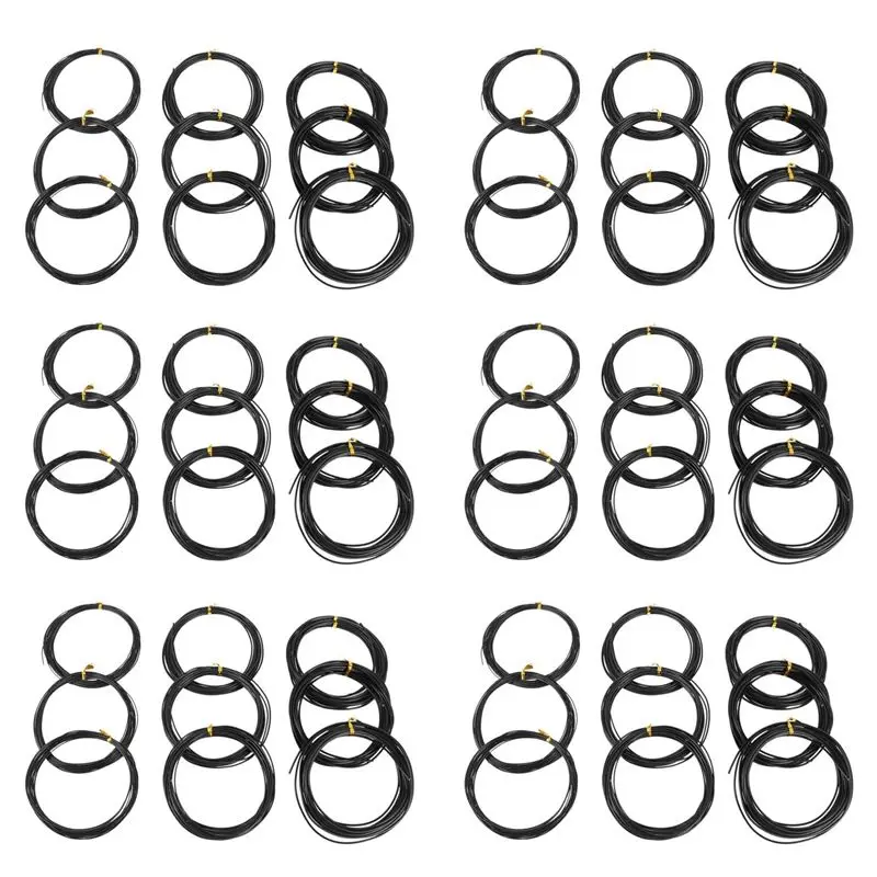 AB47-54 Rolls Bonsai Wires Anodized Aluminum Bonsai Training Wire With 3 Sizes (1.0 Mm,1.5 Mm,2.0 Mm),Total 147 Feet (Black)