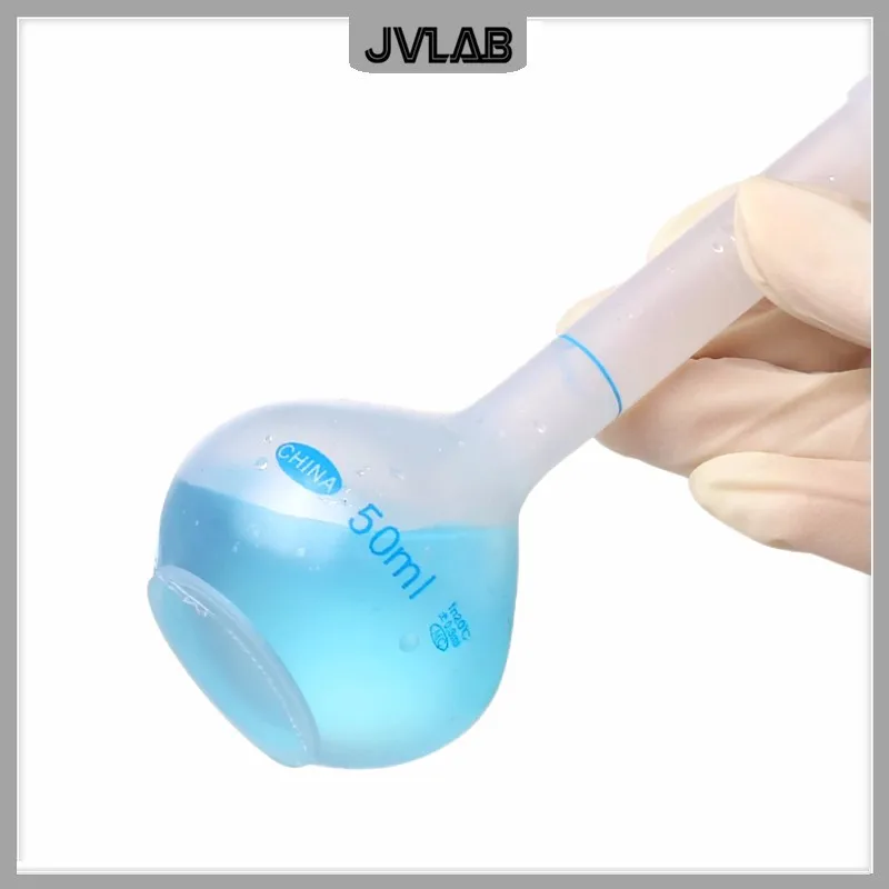 Plastic Volumetric Flask Laboratory PP Container Bottle White Flask With Plug Liquid Dispensing Bottle 25 50 100 250 500 1000 mL