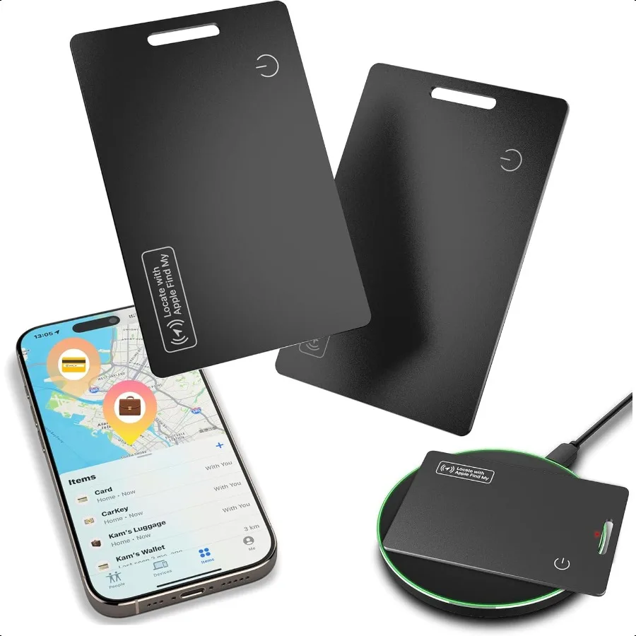 

Air Tag 2025 iOS Only Bluetooth Tracker Card with Apple Find My Rechargeable Smart Card Wallet Finder GPS Tracker Keys Finder a