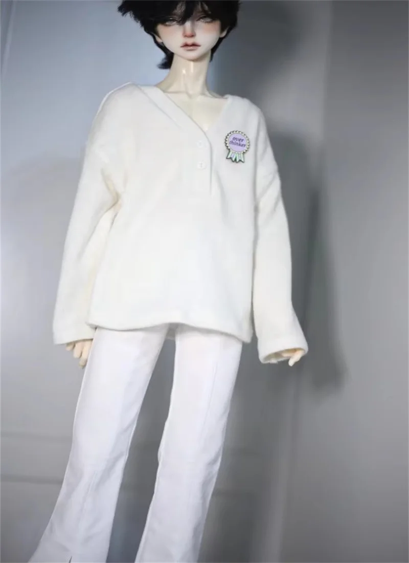 BJD doll doll is suitable for 1/3man woman POPO68 Uncle size fashion new loose v-neck sweater T shirt 4 colors for men and women - Image 6