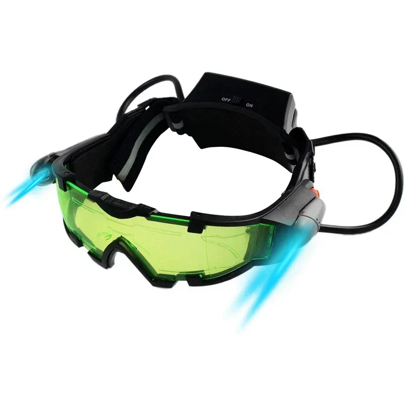 Night Goggles Night Glasses Adjustable Camping Gear Gadgets Windproof Light Up Green Goggles for Role Play Costume