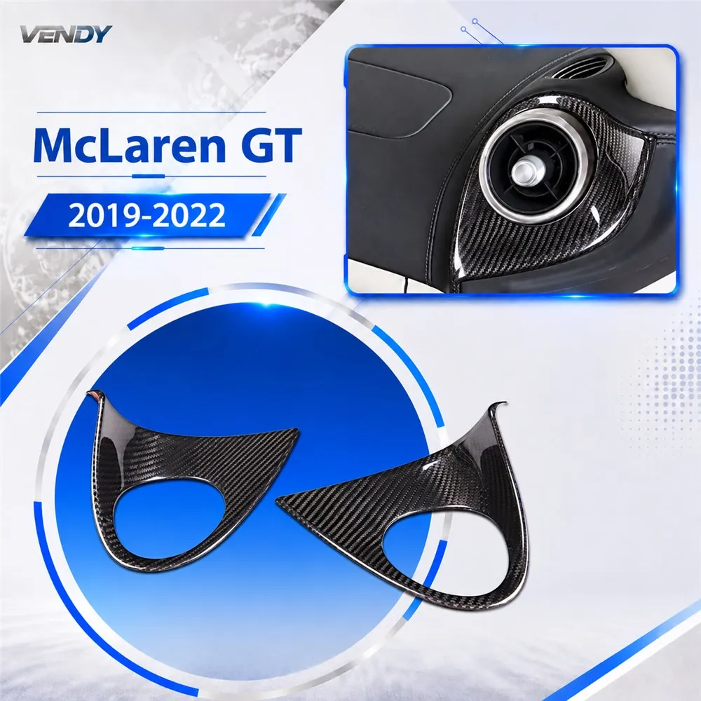 Real Carbon Fiber For McLaren GT 2019-2022 Center Side Air Vent Decorative Frame Cover Trim Modified Parts Accessories