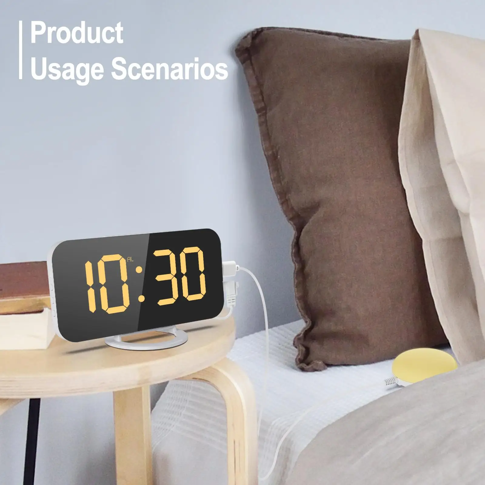 Loud Clock for Heavy Sleeper, Vibrating Clock with Bed Shaker for Deaf and Hard of Hearing, Night Light, Snooze