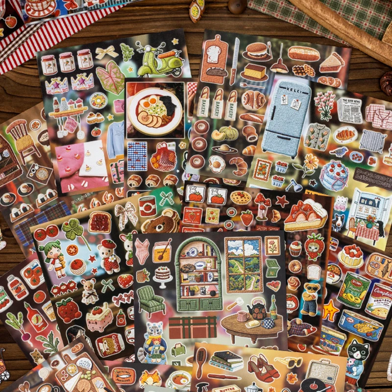 30 sheets/book Dreamy Ancient Early Style Sticker Book, Old Fantasy Series Embroidery Theme Sticker Book, Booklet DIY Decorative