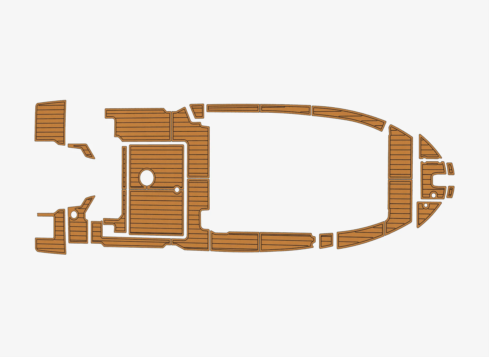 Anti-Skid EVA Faux Teak Self-Adhesive 6mm Boat Decking Pad for Jeanneau 695 Sport Yacht Cockpit Durable Marine Flooring
