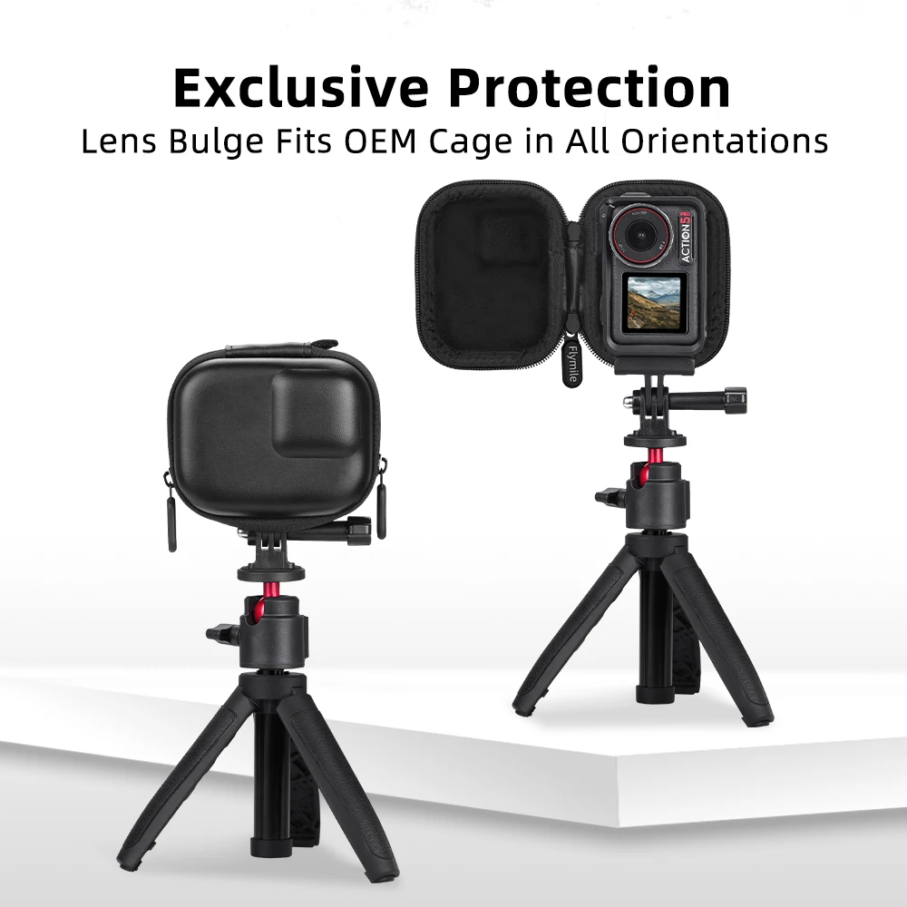 Mini Bag Case for DJI Osmo Action 5 Pro 4/GoPro/Insta360 Ace Pro 2,Shockproof Protective Storage Pouch Compatible Camera Cage
