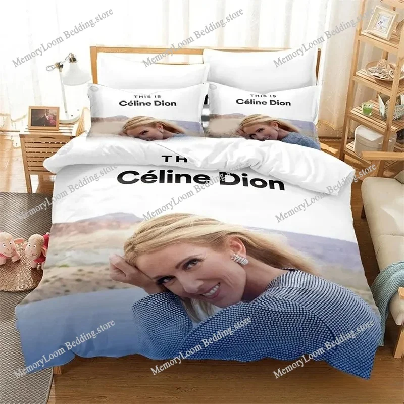 

3D Print Celine Dion Bedding Set,Duvet Cover Comforter Bed Set Quilt Cover Pillowcase,King Queen Twin Size Boys Girls Adultse