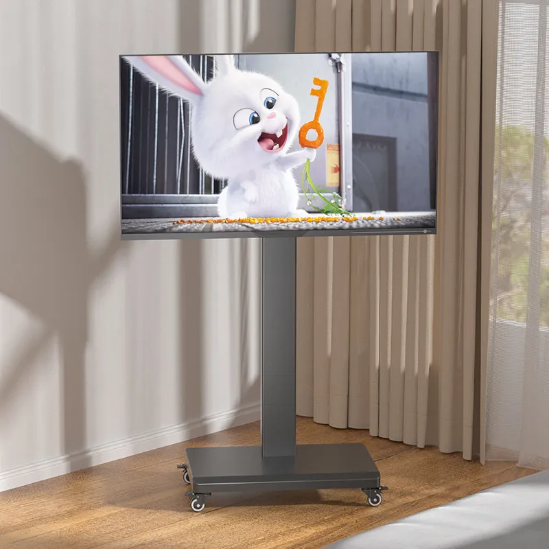 LCD TV mobile bracket kindergarten teaching live broadcast conference all-in-one machine hanger with wheel floor cart universal