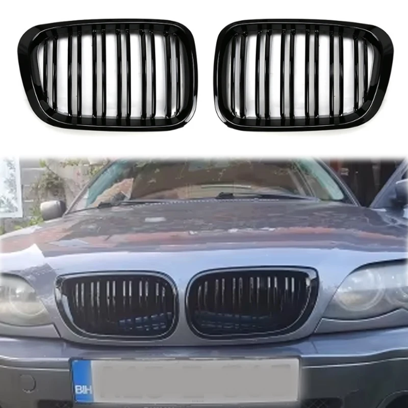 

Sport Front Bumper Radiator Grid Kidney Grille Inlet Grill Hood Mesh Tuning Accessories For BMW E46 3 Series 4 Door 2002-2005