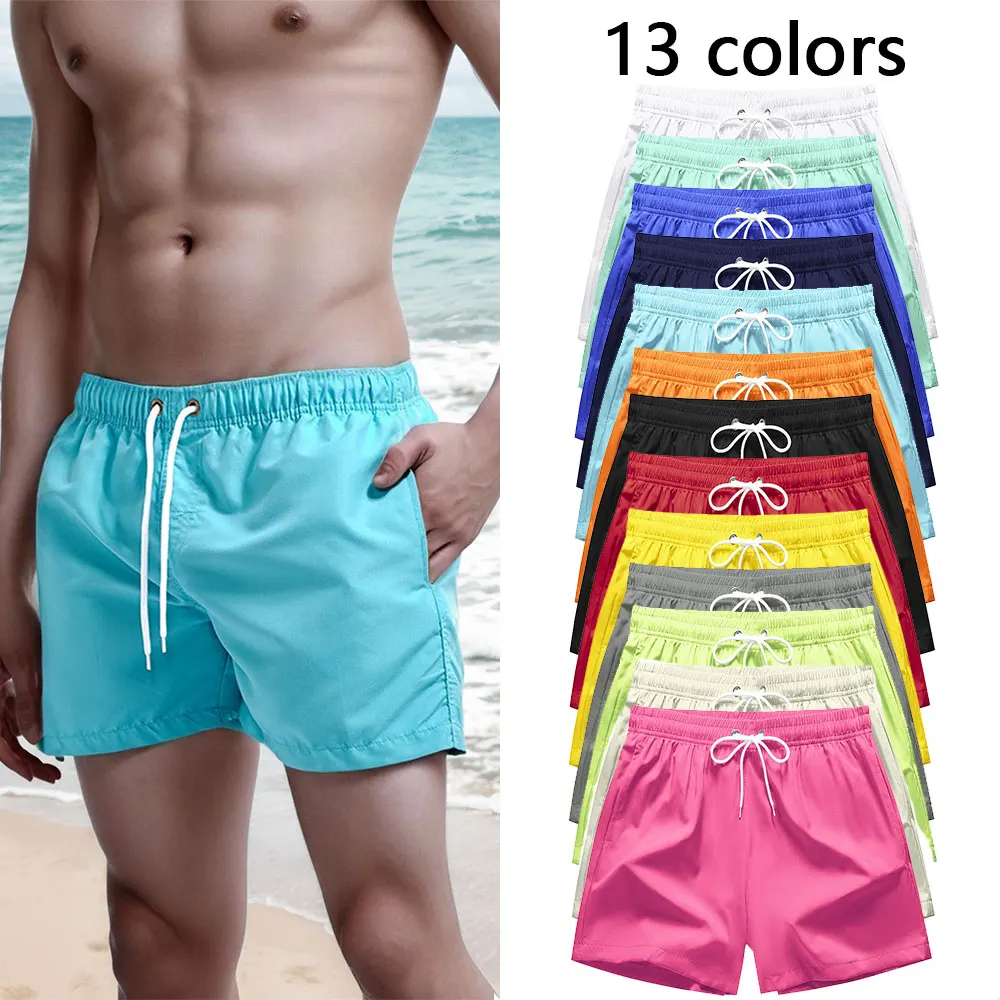 

Мужские шорты для плавания, быстросохнущие шорты для плавания, купальный костюм, дышащий шнурок с карманами для серфинга, пляжные летние плавки