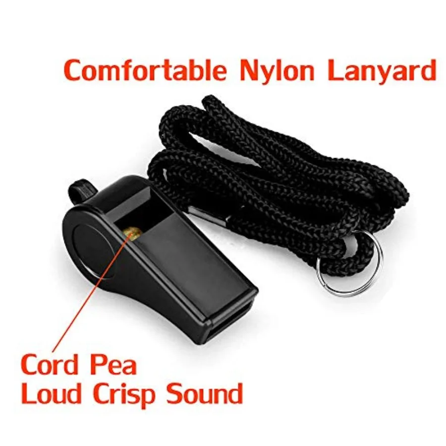 صفارة مكونة من 3 عبوات من صفارات رياضية بلاستيكية مع حبل بصوت عالٍ وهش، مثالية لحكام المدربين والمسؤولين #3