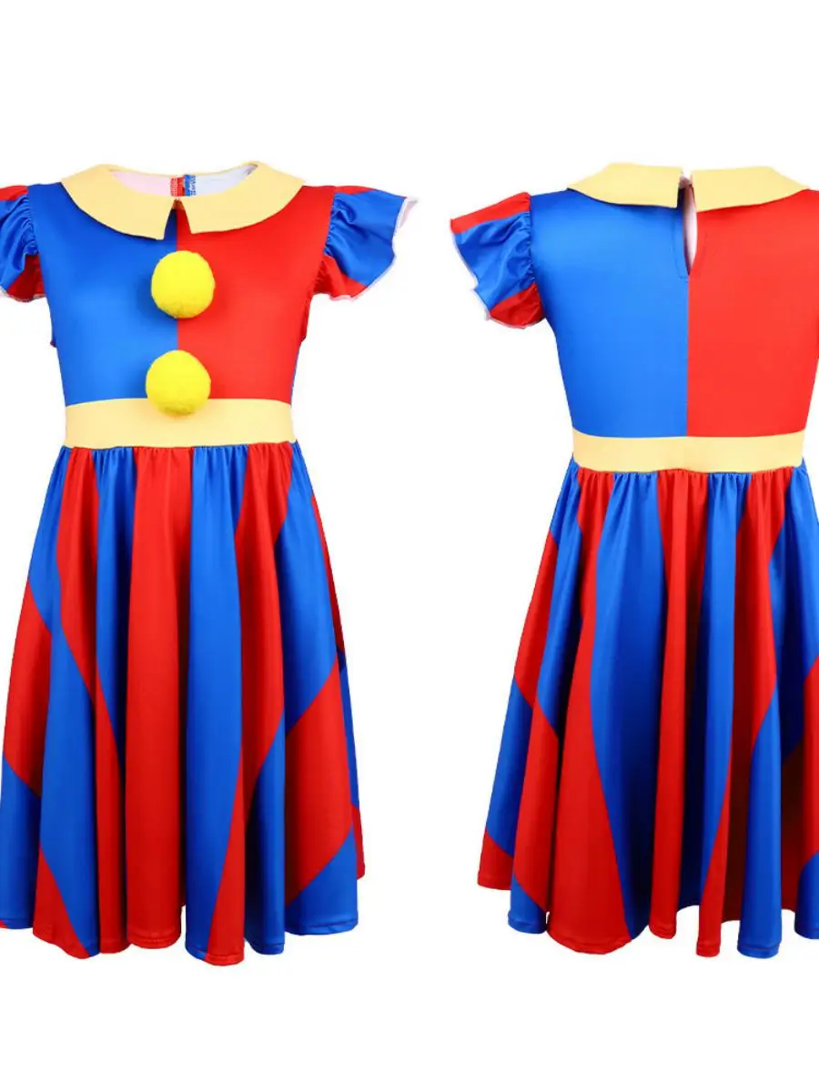 Zirkus Enger Onesie 5cos Clown Performance Kostüm Halloween Parni Milchseide Eng anliegender Onesie für Frauen Polyestermaterial