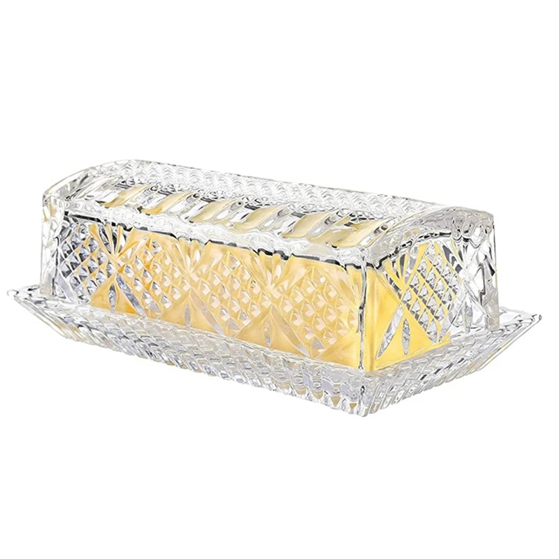 

Glass Butter Dish For Countertop Butter Holder Clear Butter Keeper Serving Cheese