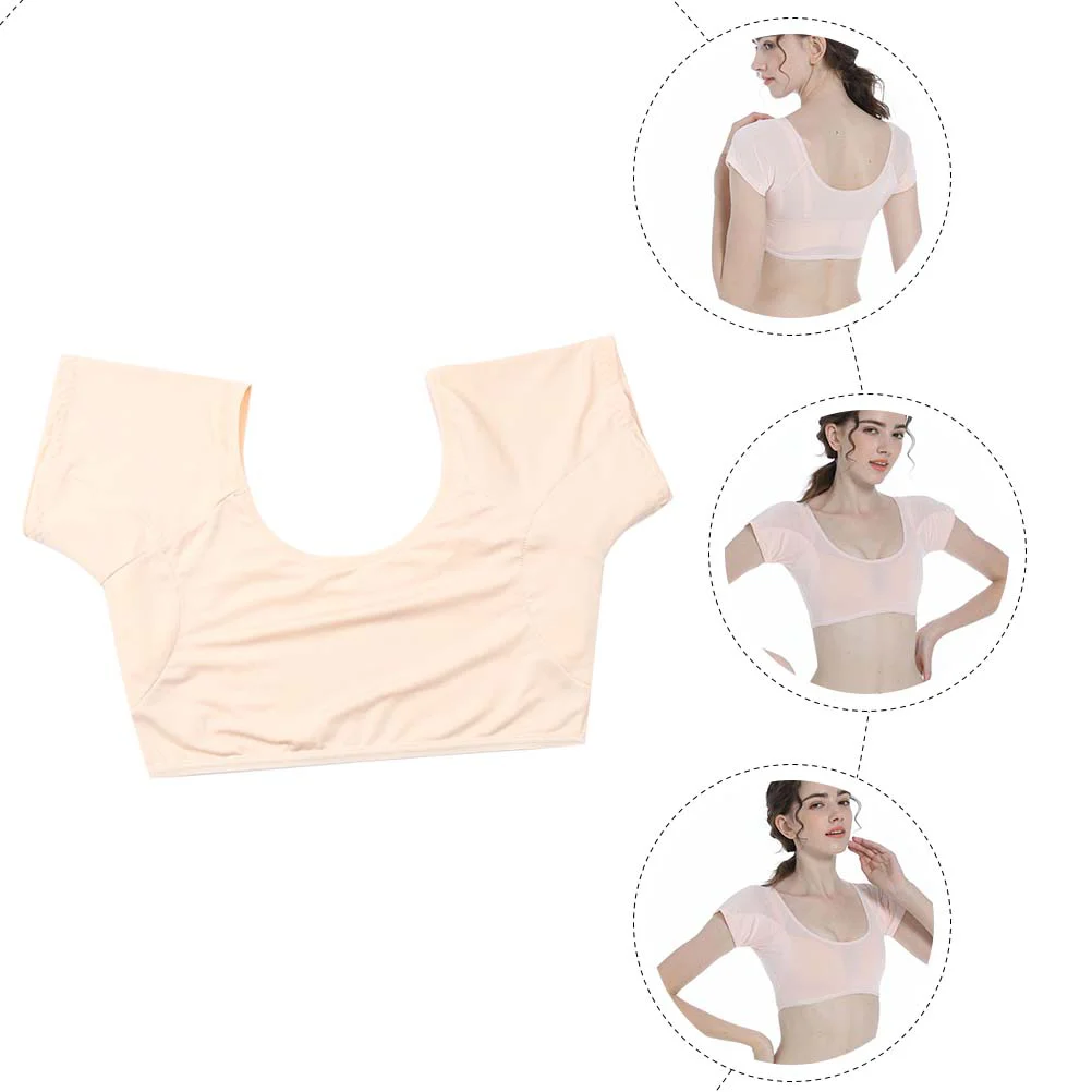 Almohadillas para el sudor en las axilas para mujer, chaleco femenino, ropa que absorbe la leche, escudo de seda para axila, blusa blanca de Fitness para sujetadores