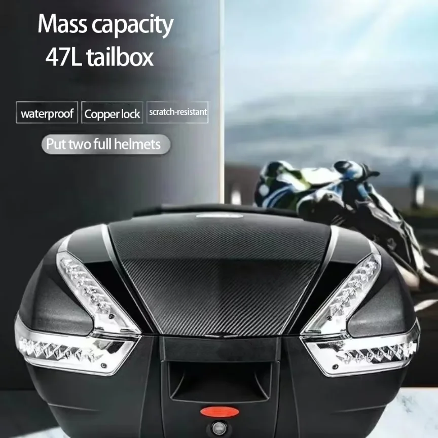 47 Litre Motorcycle Trunk Extra Large General Motorcycle Storage Large Displacement Locomotive Trunk