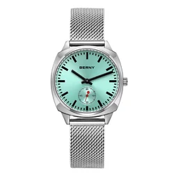 BERNY Railway Watch for women Simple Dial Wristwatch Quartz Ladies Watch Casual Versatile Waterproof Leisure Watch for Women