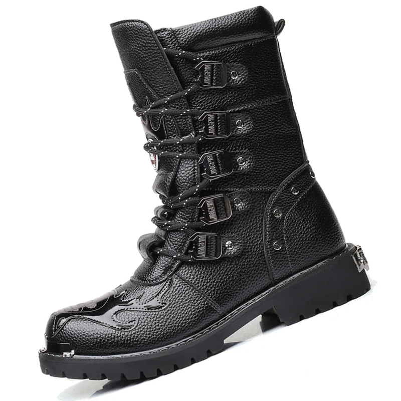 

Обувь для мужчин Тактические ботинки Man Jungle Boot Botas Para Hombre Мужские рыцарские ботинки Rock Boot Punk Western зимняя обувь до середины икры