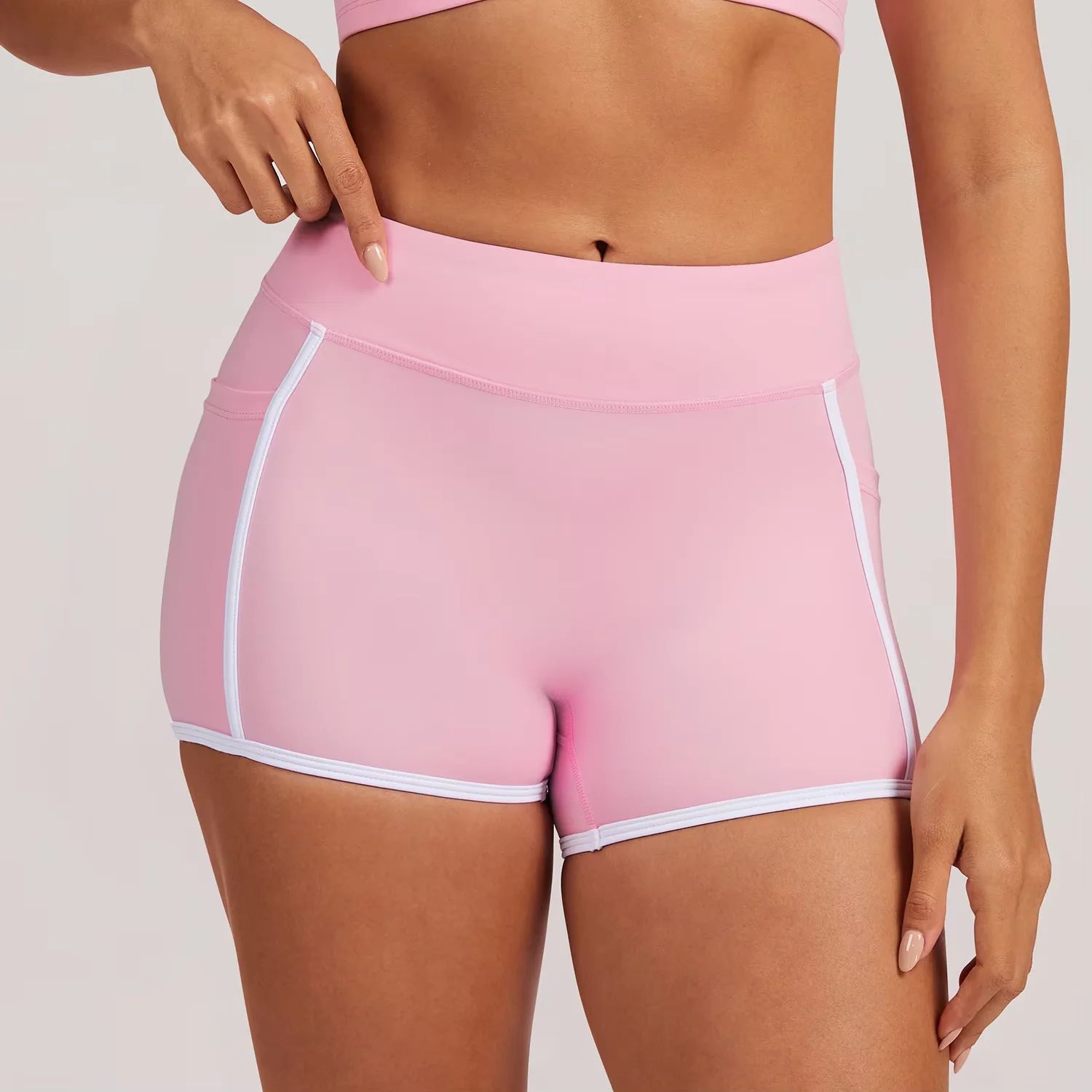 Women's High Waist Breathable Yoga Shorts-Quick Dry Sweat-Wicking Four-Way Stretch Active Sports Workout Shorts Tummy Control