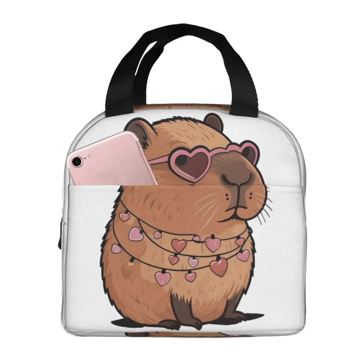 Cartoon Animal Pets Capybara Insulated Lunch Bag for Work School Portable Thermal Cooler Lunch Box