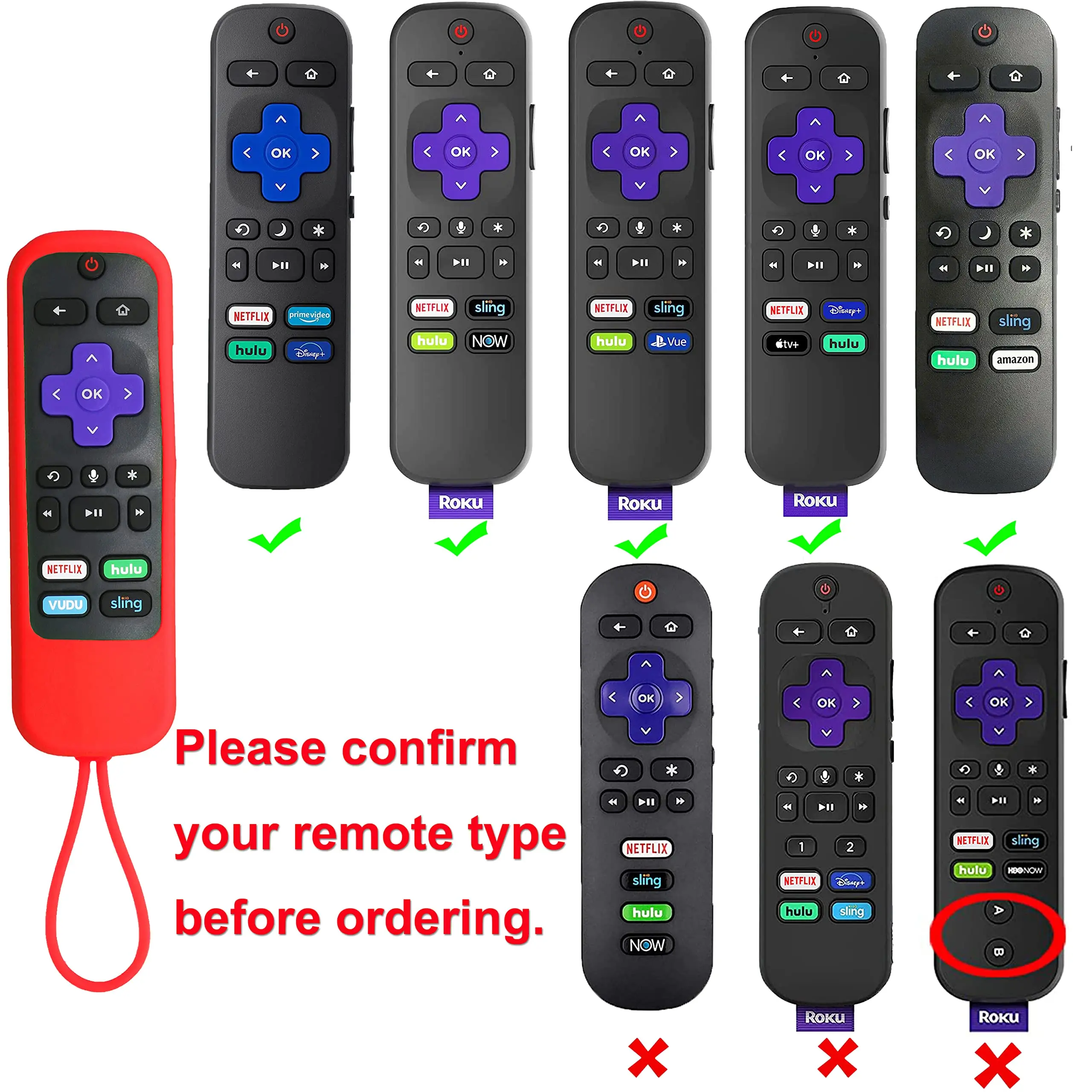 Coque de télécommande en silicone pour TCL Hisense, Roku Express, Streaming Stick, Premium, Smart TV Remote Case, Skin Sleeve