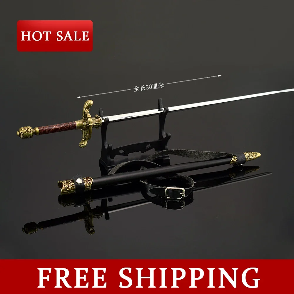 30cm Power Game Drama Peripheral Needle Arya Stark Sword Game American Thin Straight Metal Weapon Toys Model Crafts Katana Gift