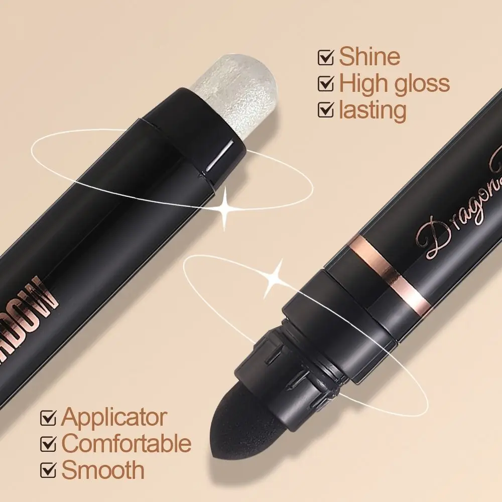 High Quality 12 Colors Eyeshadow Stick Double Head Pearlescent Smoky Eyeshadow Bling Eye Shadow Pen Women
