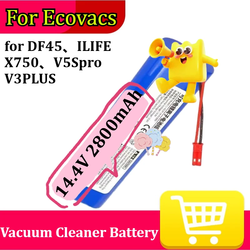 

Аккумулятор для пылесоса Ecovacs DF45, ILIFE X750, V5Spro, V3PLUS 14.4V 2800mAh