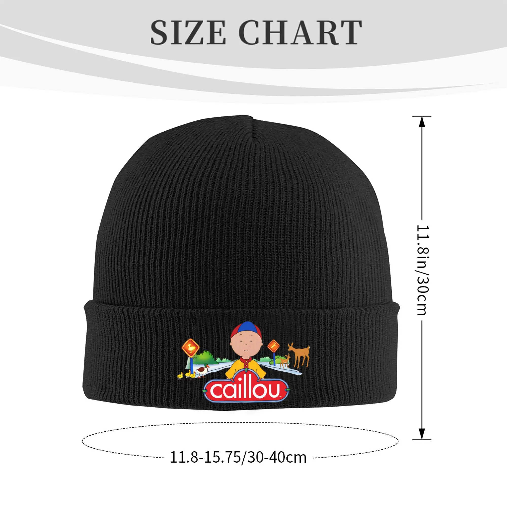 Caillou Logo Anime Knitted Caps for Women Men Beanies Winter Hats Acrylic Educational Children TV Hip Hop Caps