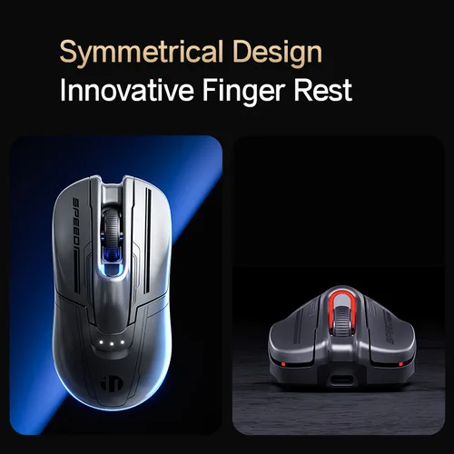 Imagen 2 del producto INPHIC X6 Ratón inalámbrico para juegos Bluetooth Modo dual 12K DPI 1K Hz Indicador de batería LED RGB recargable
