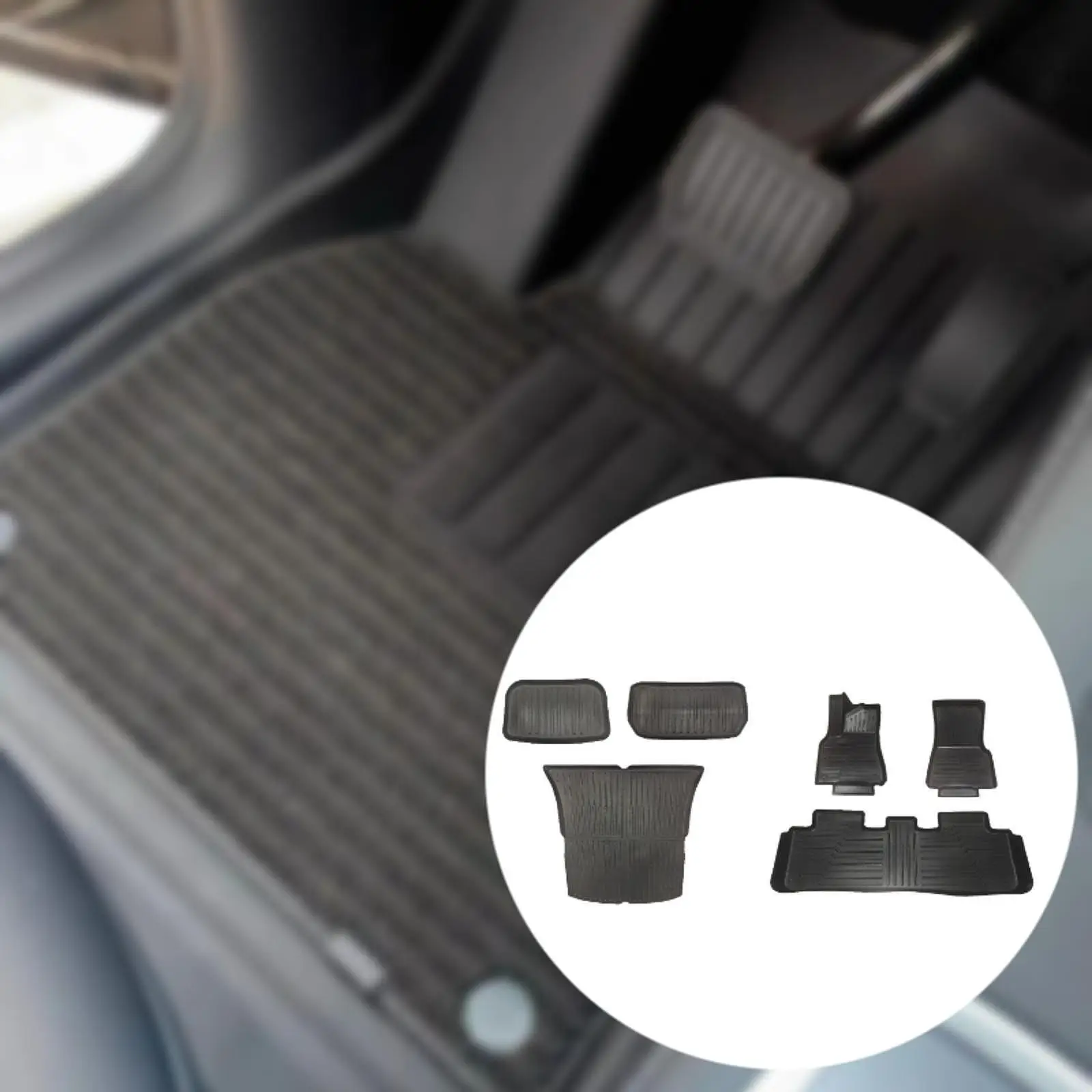 

6Pcs Floor Liners Mats Car Interior Accessories TPE Material