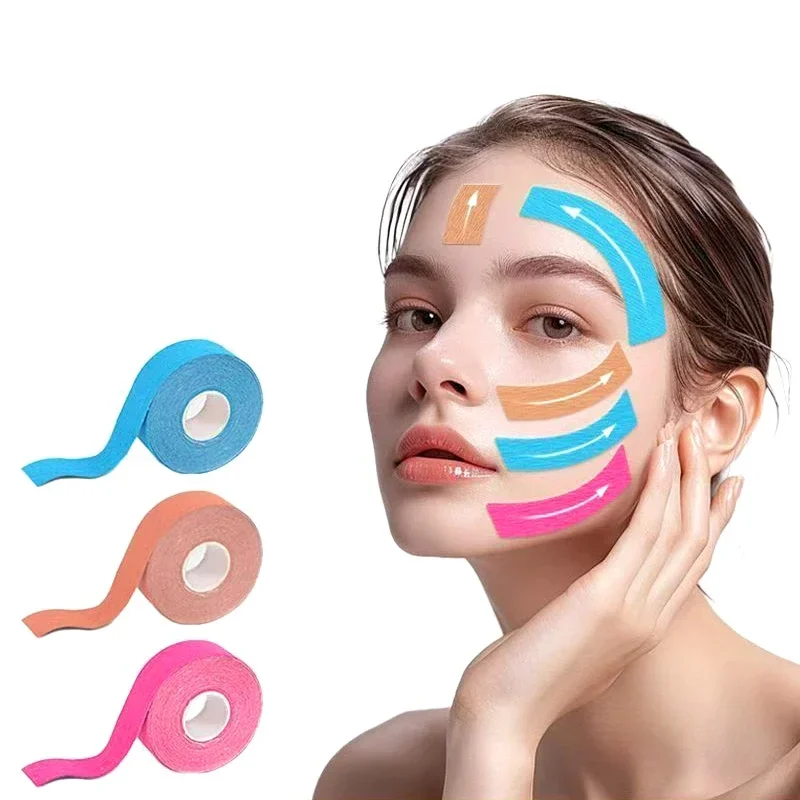 

5M Face Lifting Tape, Cotton Kinesiology Tape For Face V Line And Neck Eyes Area Lifting, Breathable, Waterproof And Comfortable