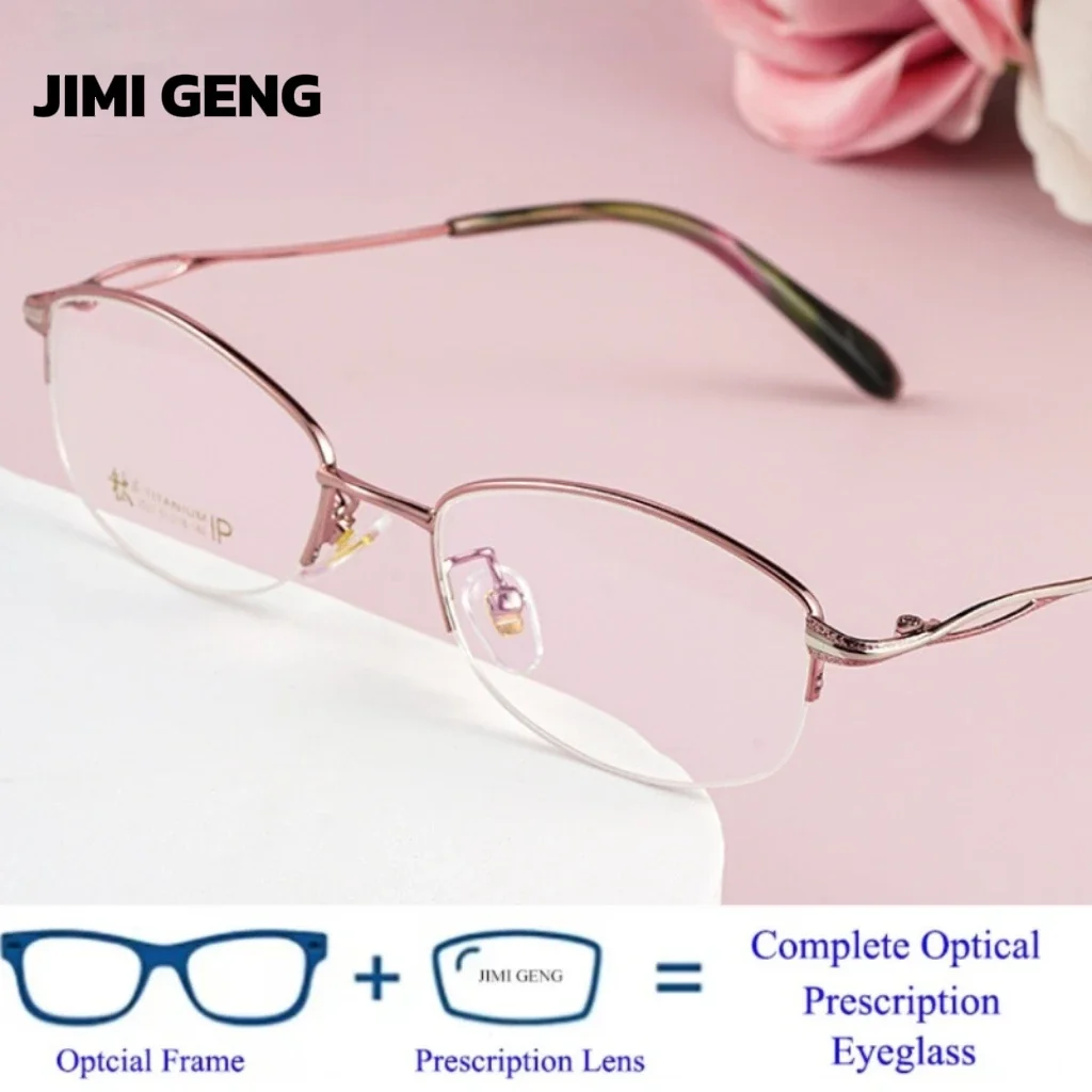 

Ladies' Ultra Light Half Frame Glasses Reading Anti Blue Light Glasses Progressive Prescription Glasses Comfortable