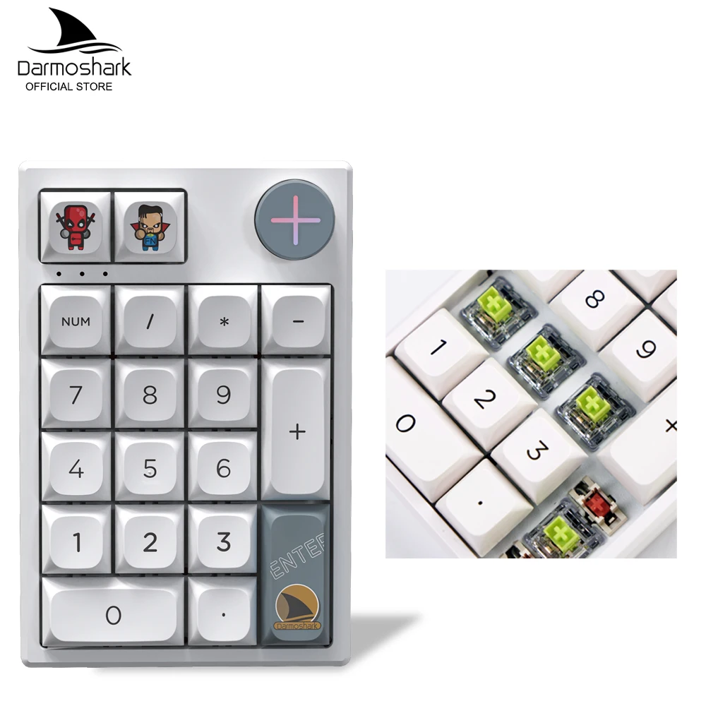 Darmoshark K3 Pro Numeric Keypad Bluetooth WirelessTri -Mode Mechanical Keyboard Hot Swap 19 Keys Numeric Numpad  For Laptop