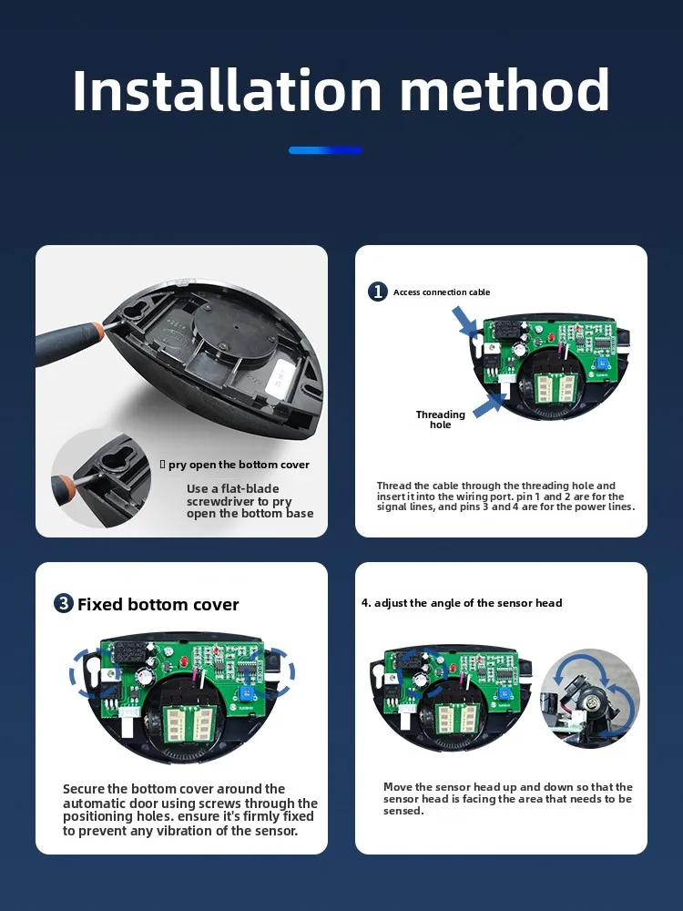 KOB Automatischer Türsensor, elektrische Tür-Induktionssonde, Mikrowellensensor, Übersetzungstür, Infrarot-Anti-Quetsch-Radar