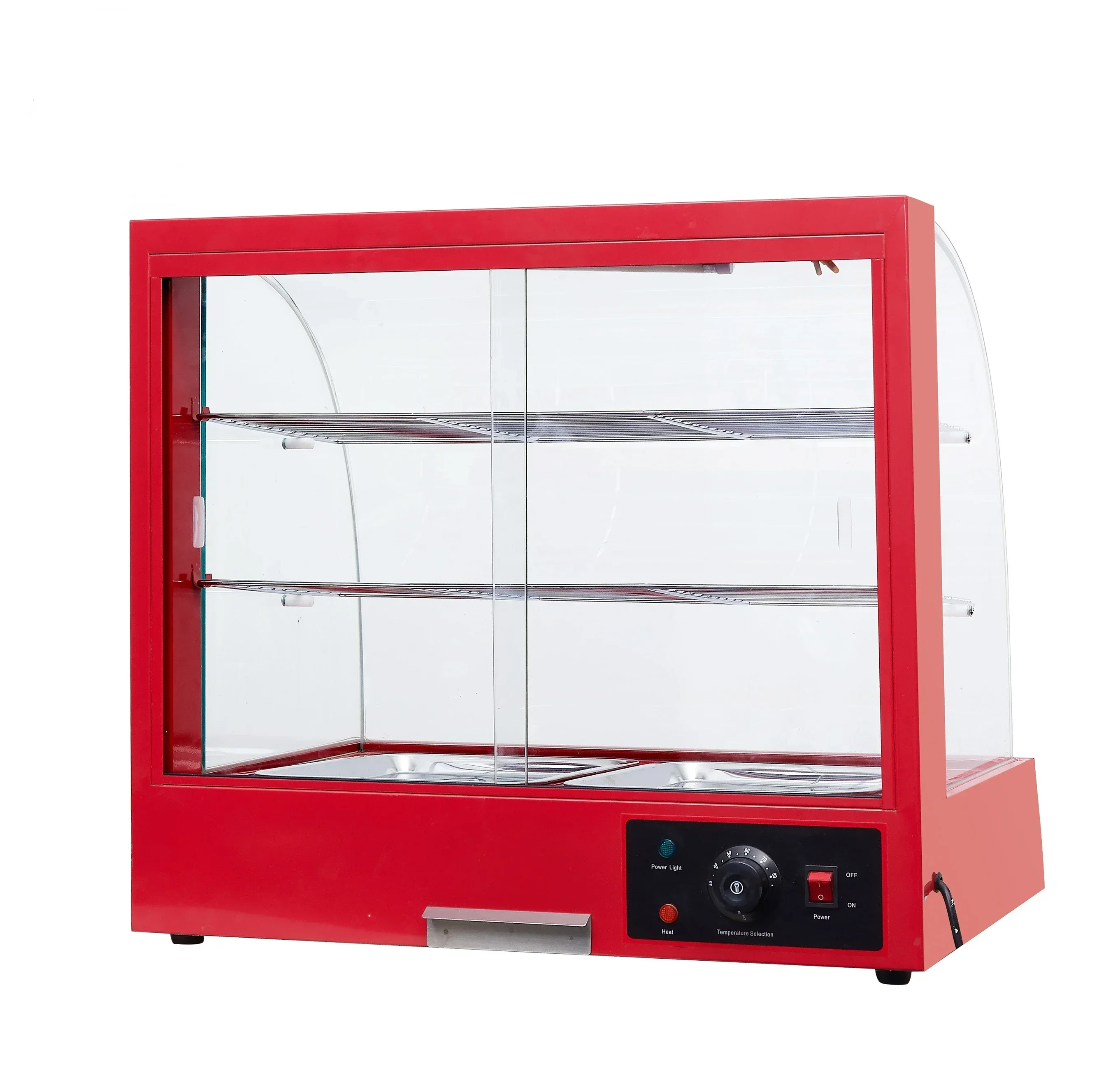 Commercial Electric Heating Food Warmer Display Showcase Direct Sales Tray Glass Insulation Cabinet for Catering