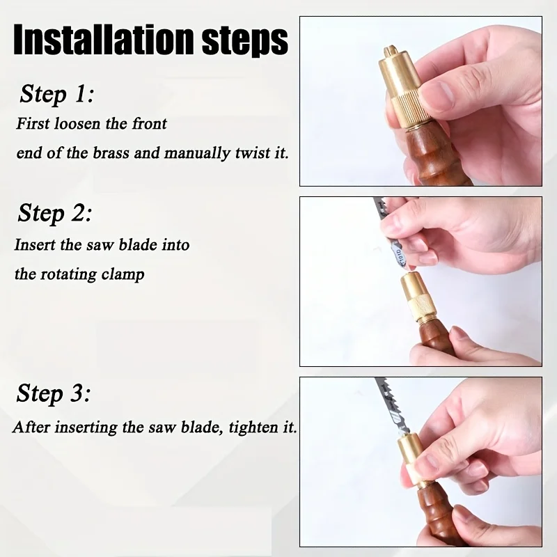 1 Set Mini Detachable Hand Saw Round/Hexagonal Wooden Handle High Carbon Steel Handheld Saw With 5 Saw Blades For Woodworking