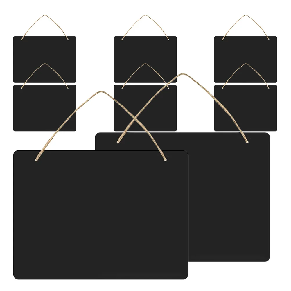 

8Pcs Small Blackboard with Rope Hanging Chalkboard for Flower Store Coffee Shop Office Home Wooden Message Board Craft