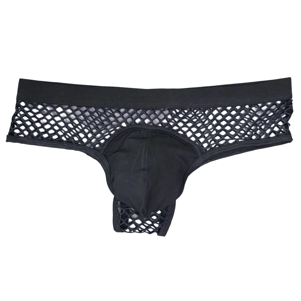 

For Bedroom For Clubwear Fishnet Briefs Bulge Pouch Panties Black As Pictures Show See-through Mesh 20 Spandex